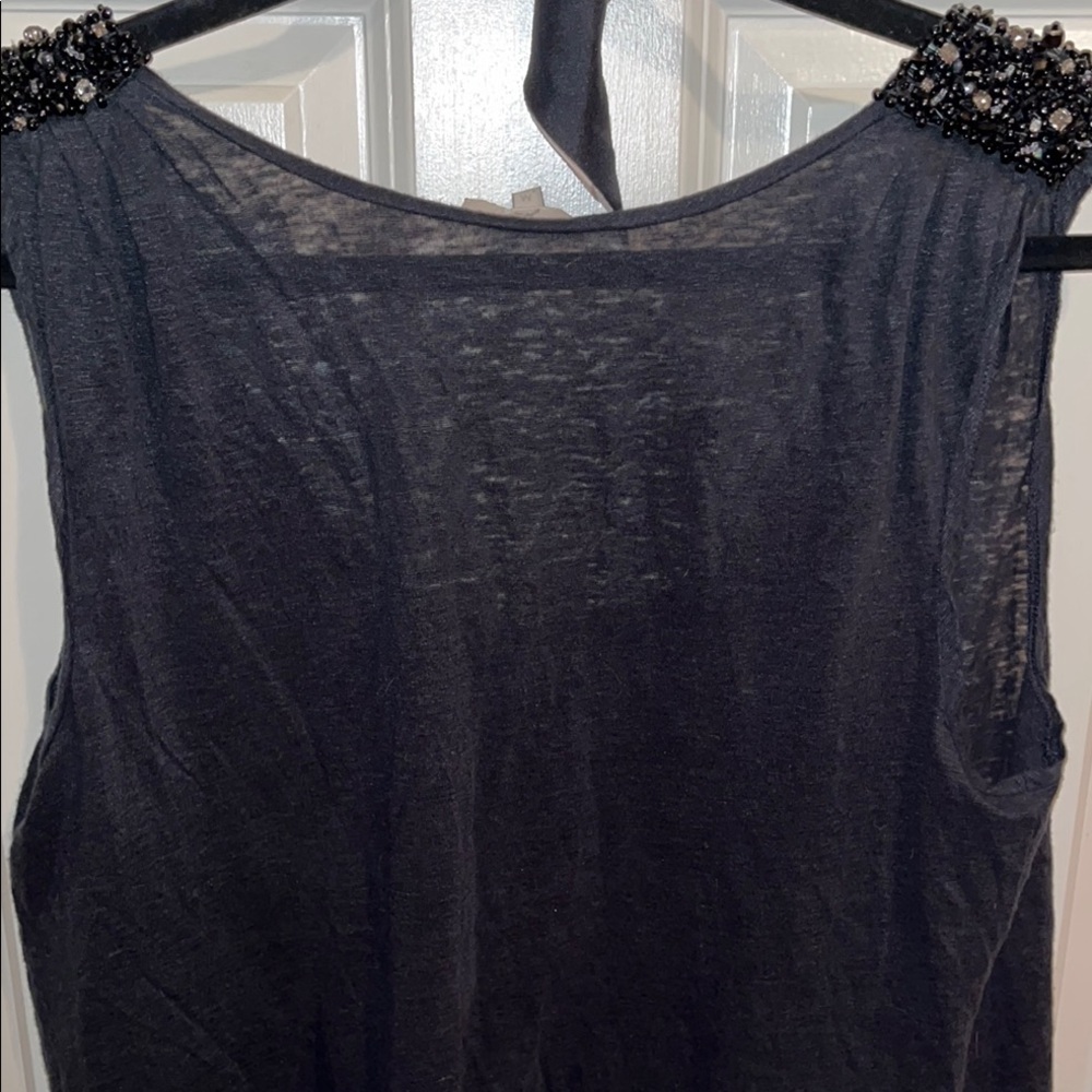 Joie size Medium black sleeveless top with Sequin Detail